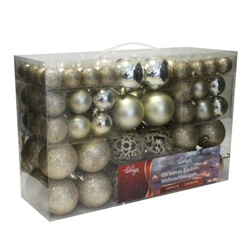 100 Stk. Weihnachtskugeln Christbaumkugeln Champagner