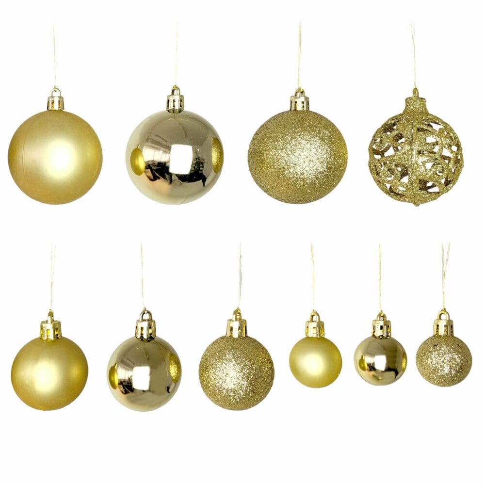 100 Stk. Weihnachtskugeln Christbaumkugeln Gold