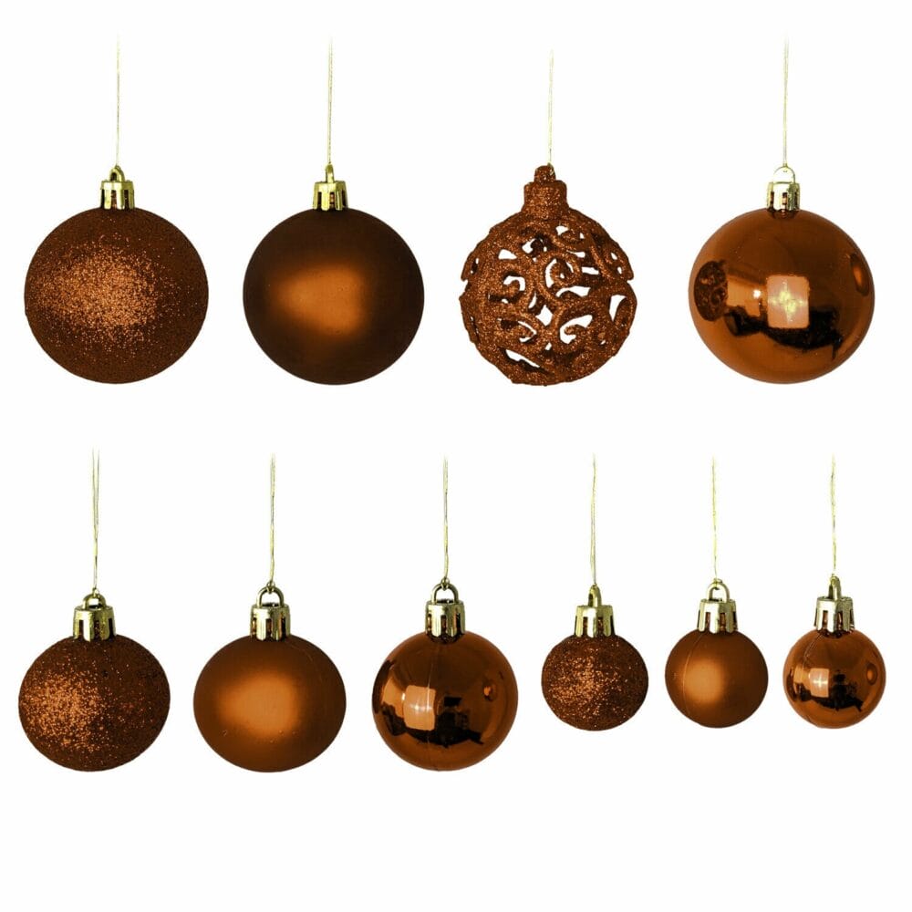 100 Stk. Weihnachtskugeln Christbaumkugeln braun