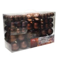 100 Stk. Weihnachtskugeln Christbaumkugeln braun
