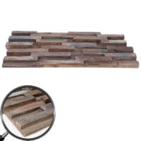 10er-Set Teak Wandfliesen (1m2) 3D Wandverkleidung Wandpaneele