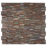 10er-Set Teak Wandfliesen (1m2) 3D Wandverkleidung Wandpaneele