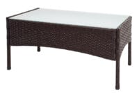 2-1-1 Rattan Garnitur Halden Sitzgruppe braun-meliert Kissen creme