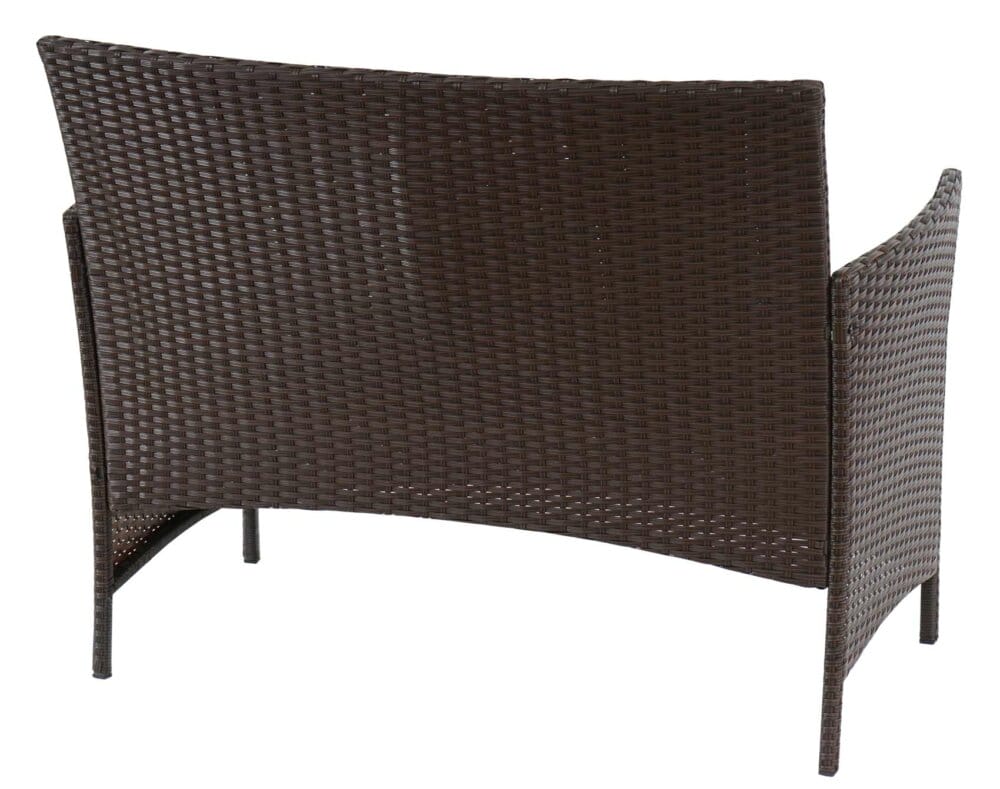 2-1-1 Rattan Garnitur Halden Sitzgruppe braun-meliert Kissen creme