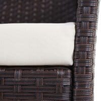 2-1-1 Rattan Garnitur Halden Sitzgruppe braun-meliert Kissen creme