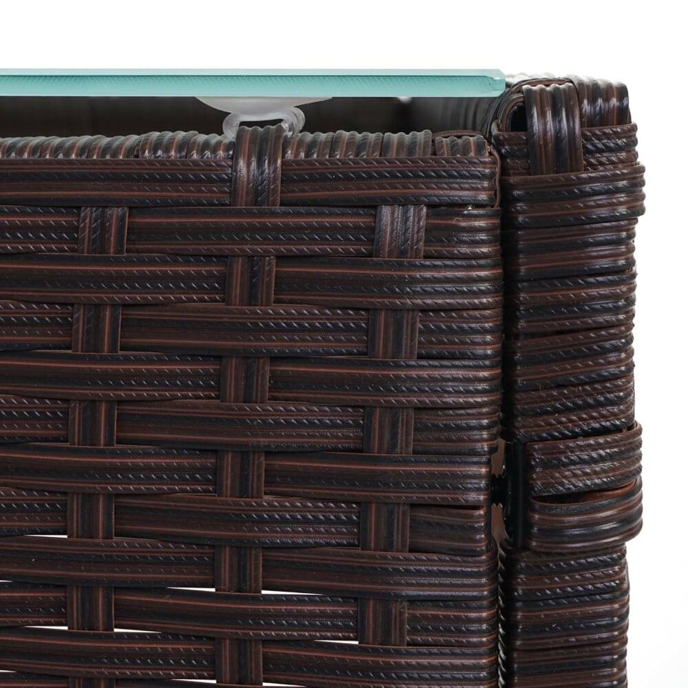 2-1-1 Rattan Garnitur Halden Sitzgruppe braun-meliert Kissen creme