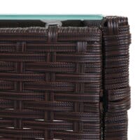 2-1-1 Rattan Garnitur Halden Sitzgruppe braun-meliert Kissen creme