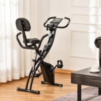 2-in-1 Heimtrainer und Fahrradtrainer klappbar mit Magnetwiderstand für effektives Cardio-Training zu Hause.