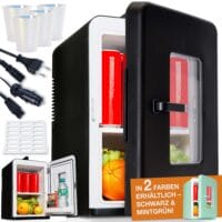 Leiser und tragbarer 2-in-1 Mini-Kühlschrank (15 Liter) für Auto und Büro.