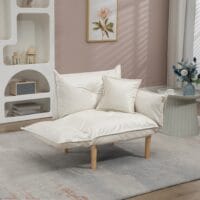 2-in-1 Sessel Loungesessel Relaxsessel Creme - Vielseitiger Loungesessel in Cremefarbe.