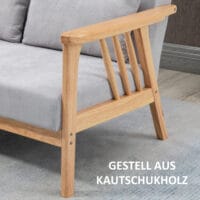 2-Sitzer Sofa Loveseat 130x75x78cm bis 200kg belastbar Grau - Robustes Loveseat-Sofa für zwei Personen, Grau.