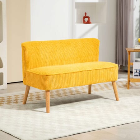 2-Sitzer Sofa 117x56.5x77cm Gelb - Modernes Sofa in Gelb für stilvolle Akzente.