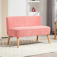 2-Sitzer Sofa 117x56.5x77cm Rosa - Kompaktes, farbenfrohes Sofa in Rosa.