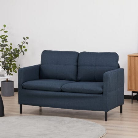 2-Sitzer Sofa 135x67x78cm Dunkelblau - Kompaktes, stilvolles Sofa in Dunkelblau.