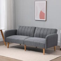 2-Sitzer Sofa Gästebett Bettsofa 173x75x73cm Grau - Vielseitiges Bettsofa für Gäste, in Grau.