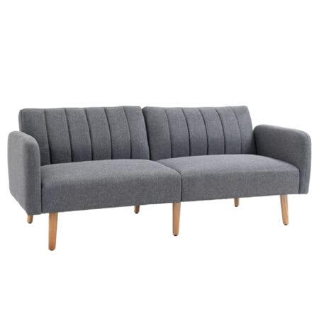 2-Sitzer Sofa Gästebett Bettsofa 173x75x73cm Grau - Vielseitiges Bettsofa für Gäste, in Grau.