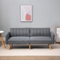 2-Sitzer Sofa Gästebett Bettsofa 173x75x73cm Grau - Vielseitiges Bettsofa für Gäste, in Grau.