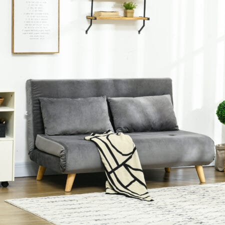 2-Sitzer Sofa Gästebett klappbar 130x78x79cm Grau - Klappsofa für Gäste in kompakter Grösse, Grau.