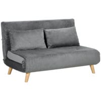 2-Sitzer Sofa Gästebett klappbar 130x78x79cm Grau - Klappsofa für Gäste in kompakter Grösse, Grau.