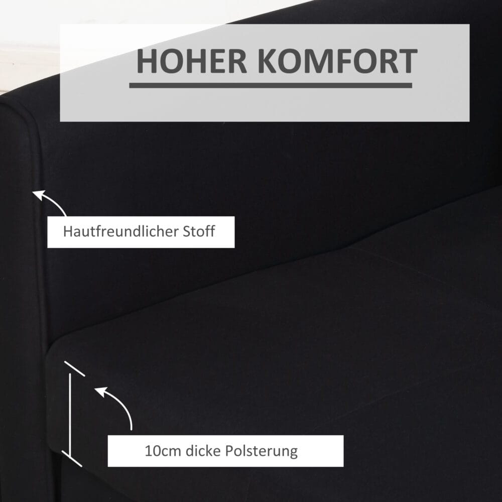 2-Sitzer Sofa Gästebett mit verstecktem Stauraum 152x101x81cm Kohlegrau - Multifunktionales Sofa mit verstecktem Stauraum.