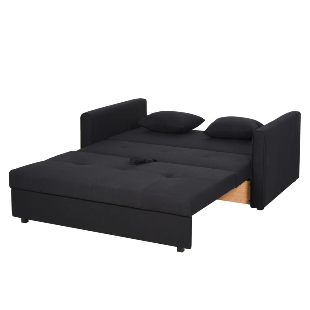 2-Sitzer Sofa Gästebett mit verstecktem Stauraum 152x101x81cm Kohlegrau - Multifunktionales Sofa mit verstecktem Stauraum.