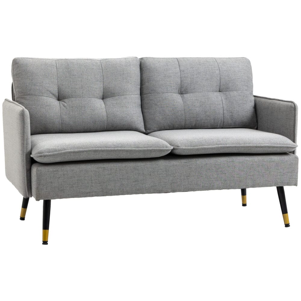 2-Sitzer Sofa Loveseat 139x68x76cm Grau - Kompaktes Loveseat-Sofa in dezentem Grau.