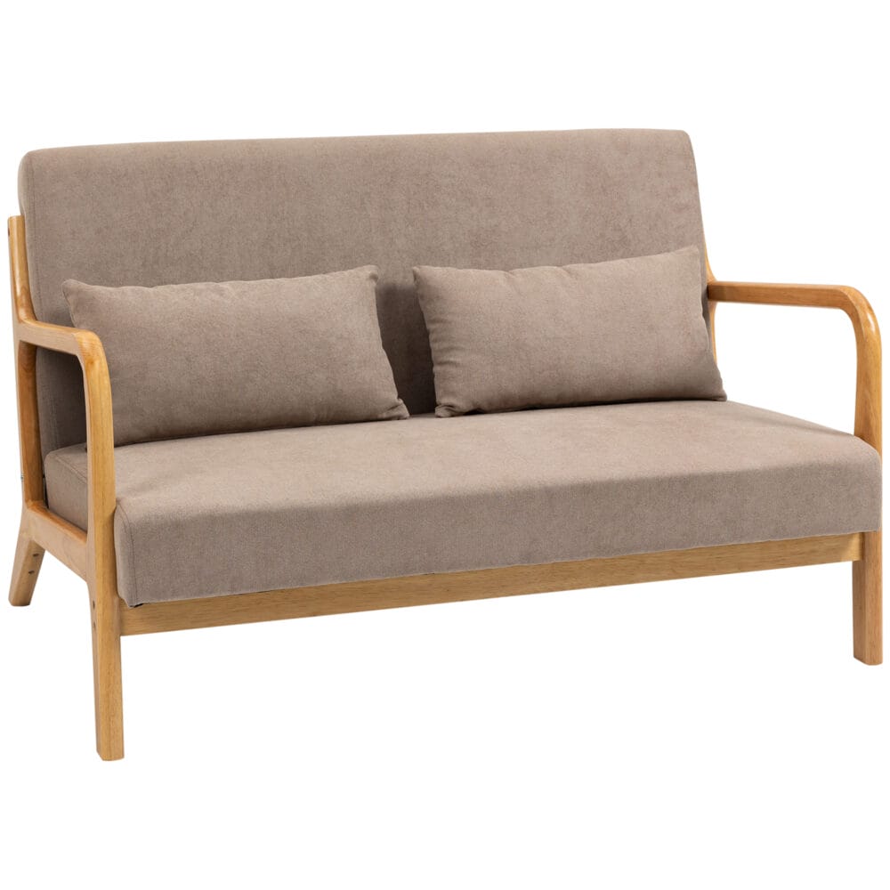 2-Sitzer Sofa Loveseat mit Kissen 122x71x76cm Hellgrau - Bequemes Loveseat mit Kissen, in Hellgrau.