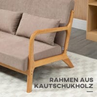 2-Sitzer Sofa Loveseat mit Kissen 122x71x76cm Hellgrau - Bequemes Loveseat mit Kissen, in Hellgrau.