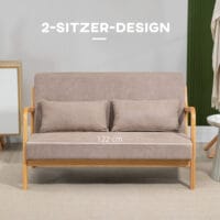 2-Sitzer Sofa Loveseat mit Kissen 122x71x76cm Hellgrau - Bequemes Loveseat mit Kissen, in Hellgrau.