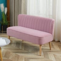 2-Sitzer Sofa Polstersofa 117x56.5x77cm Rosa - Gemütliches Polstersofa in modernem Rosa.