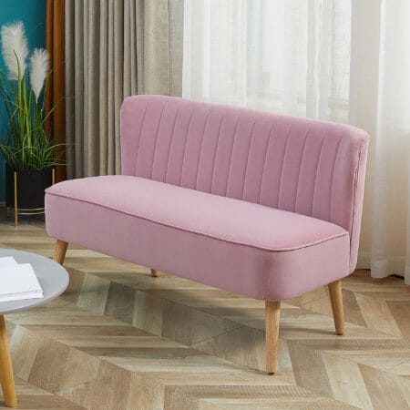 2-Sitzer Sofa Polstersofa 117x56.5x77cm Rosa - Gemütliches Polstersofa in modernem Rosa.