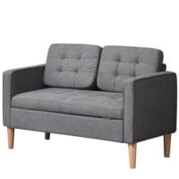 2-Sitzer Sofa mit Stauraum 117x62x78cm Grau - Kompaktes Sofa mit verstecktem Stauraum.