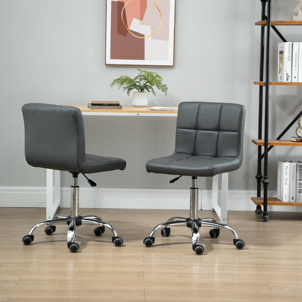 2er-Set Arbeitshocker mit Rückenlehne Rollhocker