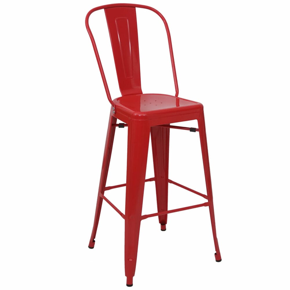 2er-Set Barhocker JAM-A73 Industriedesign rot