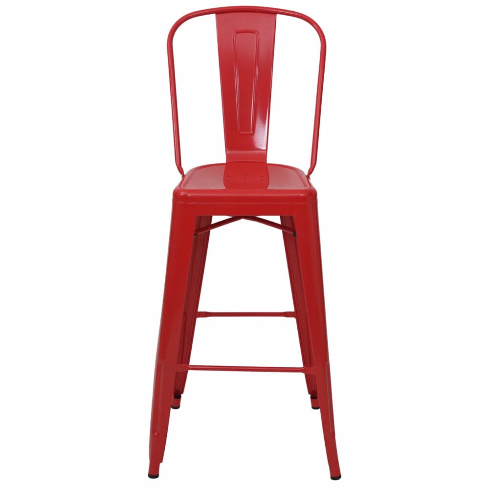 2er-Set Barhocker JAM-A73 Industriedesign rot