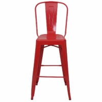 2er-Set Barhocker JAM-A73 Industriedesign rot