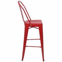 2er-Set Barhocker JAM-A73 Industriedesign rot