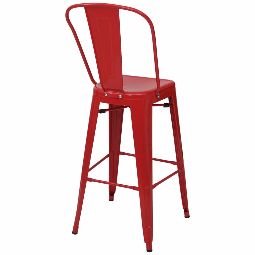 2er-Set Barhocker JAM-A73 Industriedesign rot