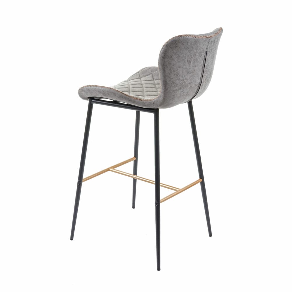 2er-Set Barhocker JAM-E55 Vintage goldfarbene Streben grau