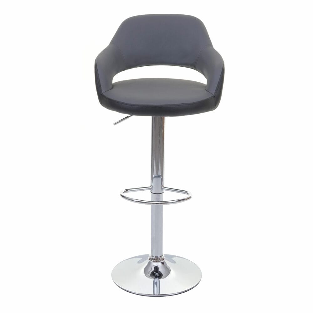 2er-Set Barhocker JAM-F16 Drehhocker mit Lehne grau-schwarz