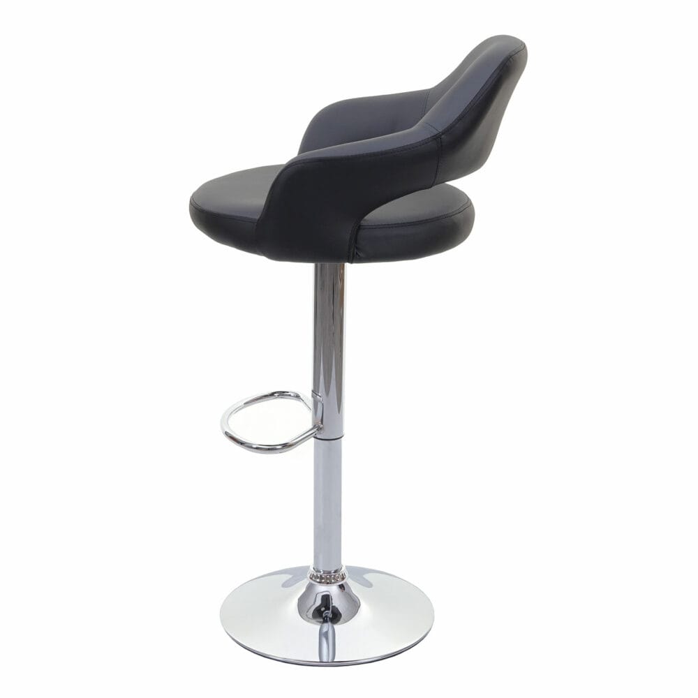 2er-Set Barhocker JAM-F16 Drehhocker mit Lehne grau-schwarz