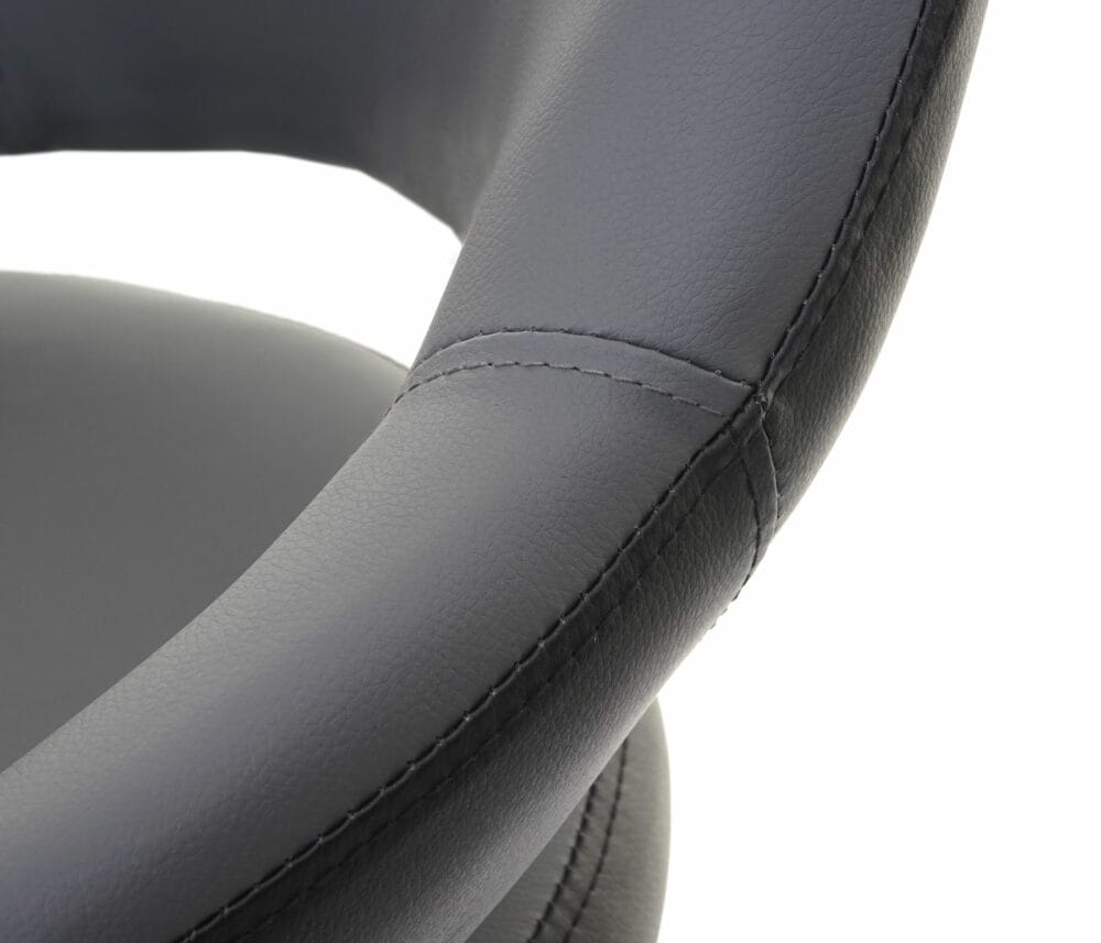 2er-Set Barhocker JAM-F16 Drehhocker mit Lehne grau-schwarz
