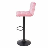 2er-Set Barhocker JAM-G87 höhenverstellbar Samt rosa Fuss schwarz