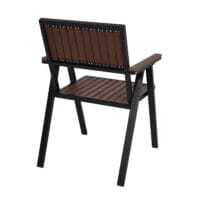 2er-Set Gartenstuhl + Gartentisch Gastro Outdoor Alu schwarz dunkelbraun