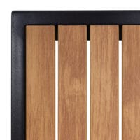 2er-Set Gartenstuhl + Gartentisch Gastro Outdoor Alu schwarz teak