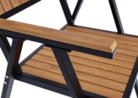 2er-Set Gartenstuhl + Gartentisch Gastro Outdoor Alu schwarz teak