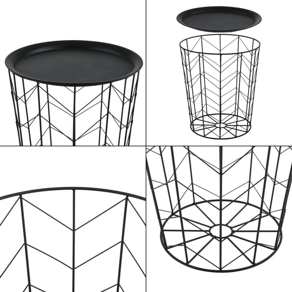 2er-Set Metallkorb Beistelltische Cerisey Schwarz