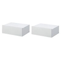 2er Set Nachttisch schwebend mit Schublade Weiss 40x30x15cm