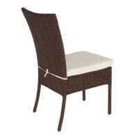 2er-Set Rattan Balkonstuhl Gartenstuhl stapelbar braun Kissen creme