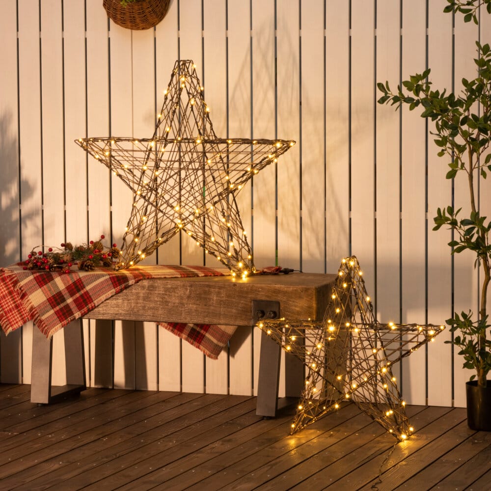 2er Set Weihnachtsstern XXL 160 Leds 80cm